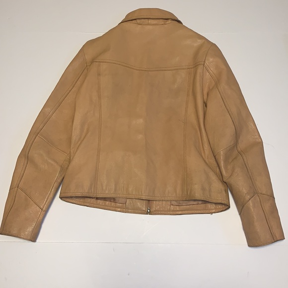 GAP Y2K Golden Tan Leather Jacket - Women’s Size XS - Picture 3 of 11